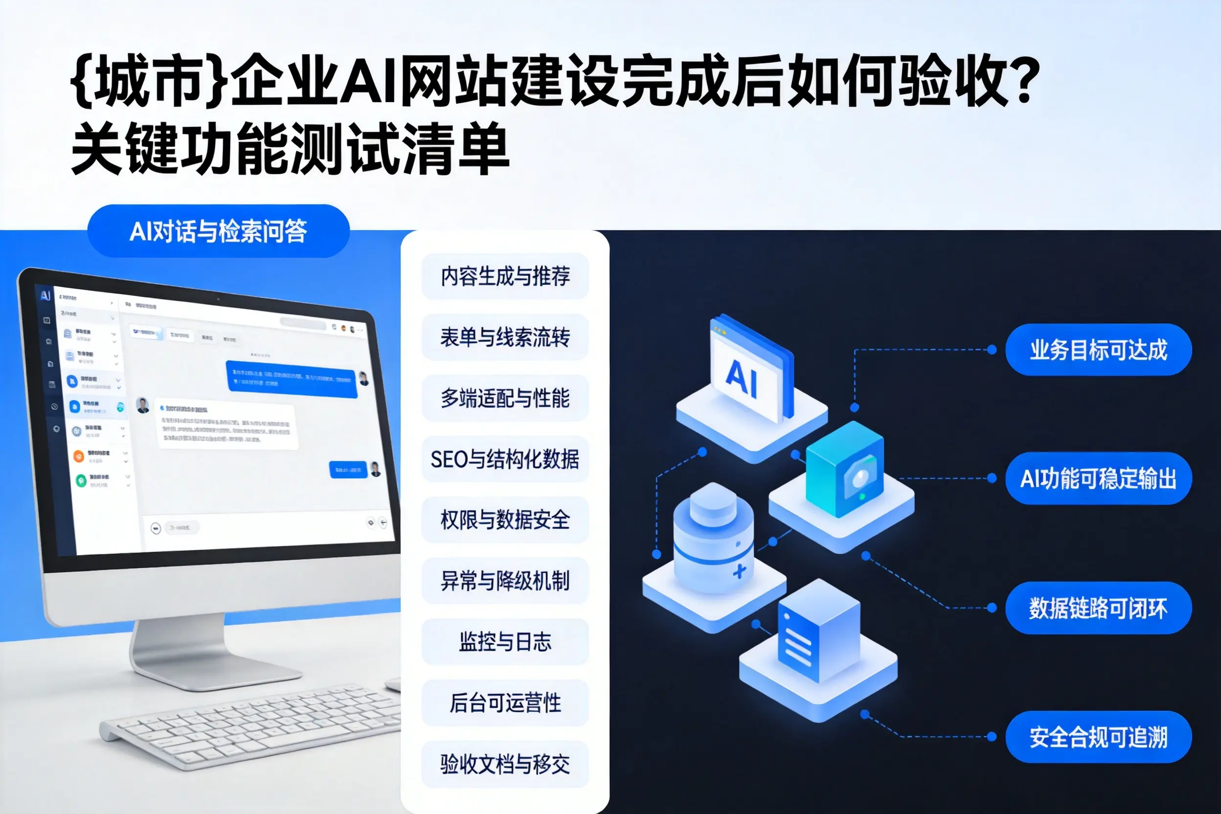 驻马店企业AI网站建设完成后如何验收?关键功能测试清单