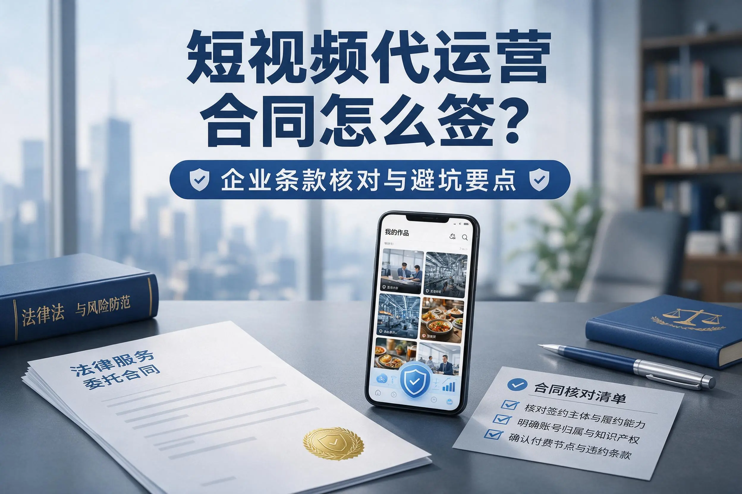 短视频代运营合同怎么签?驻马店企业条款核对与避坑要点