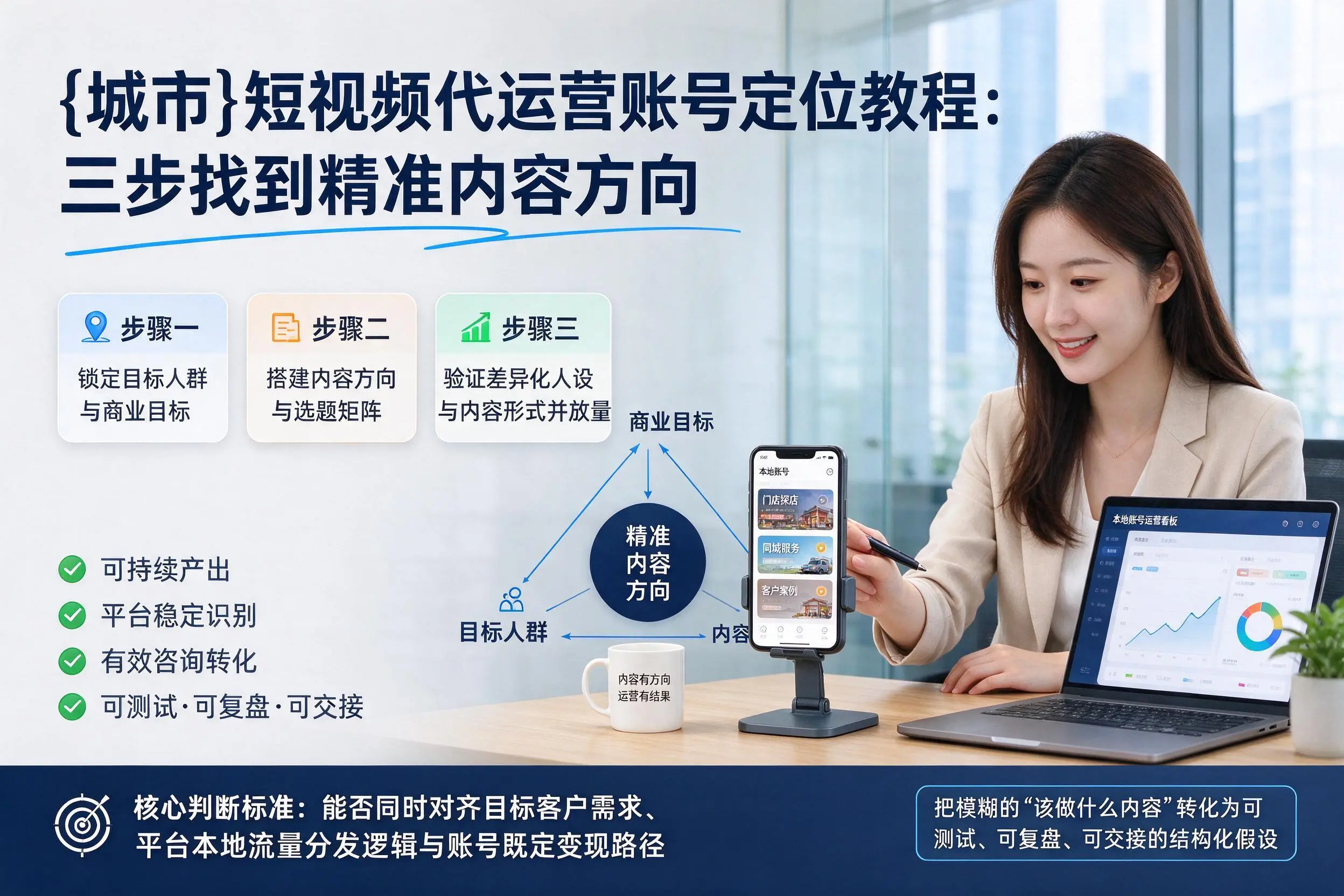 驻马店短视频代运营账号定位教程：三步找到精准内容方向