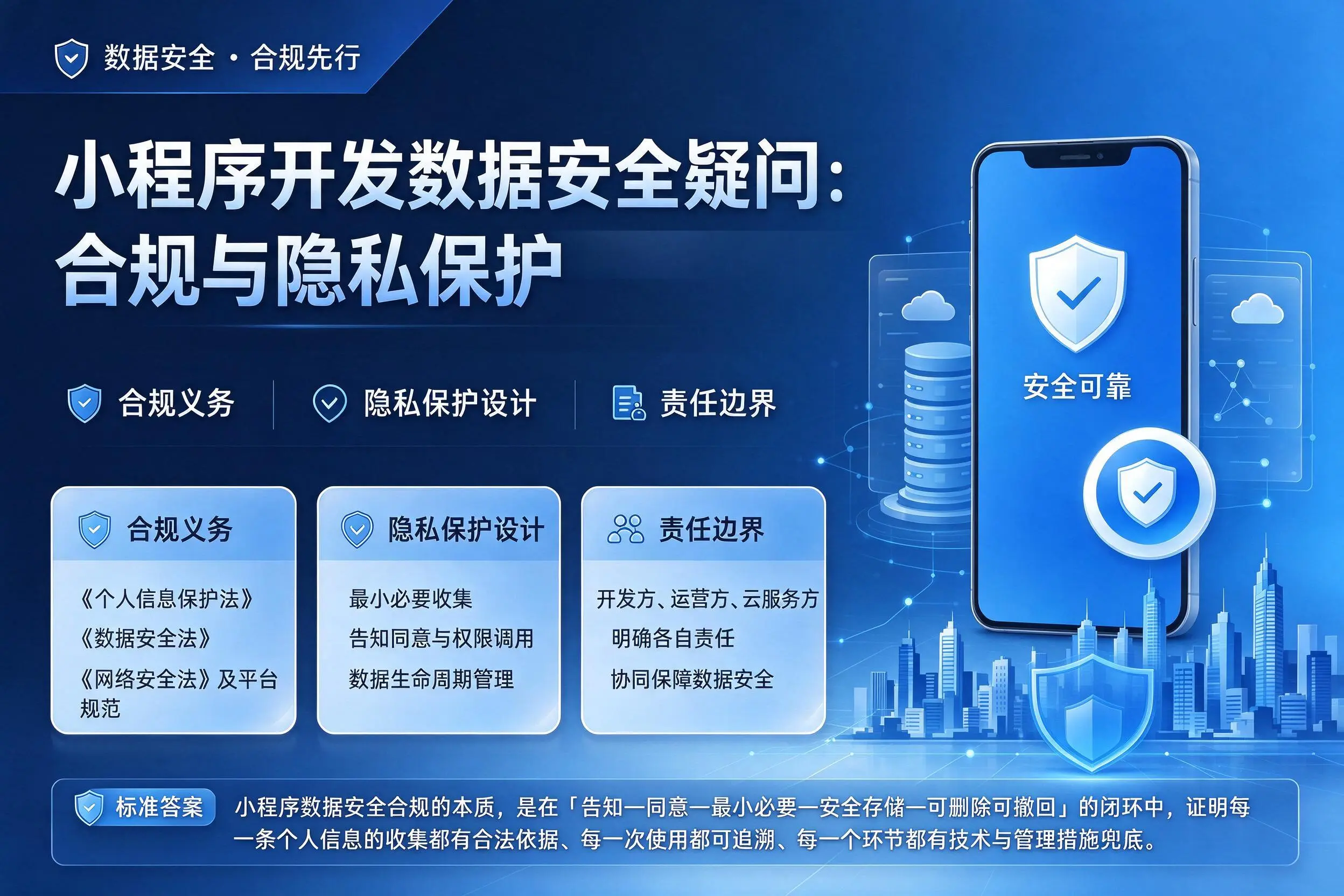 驻马店小程序开发数据安全疑问：合规与隐私保护