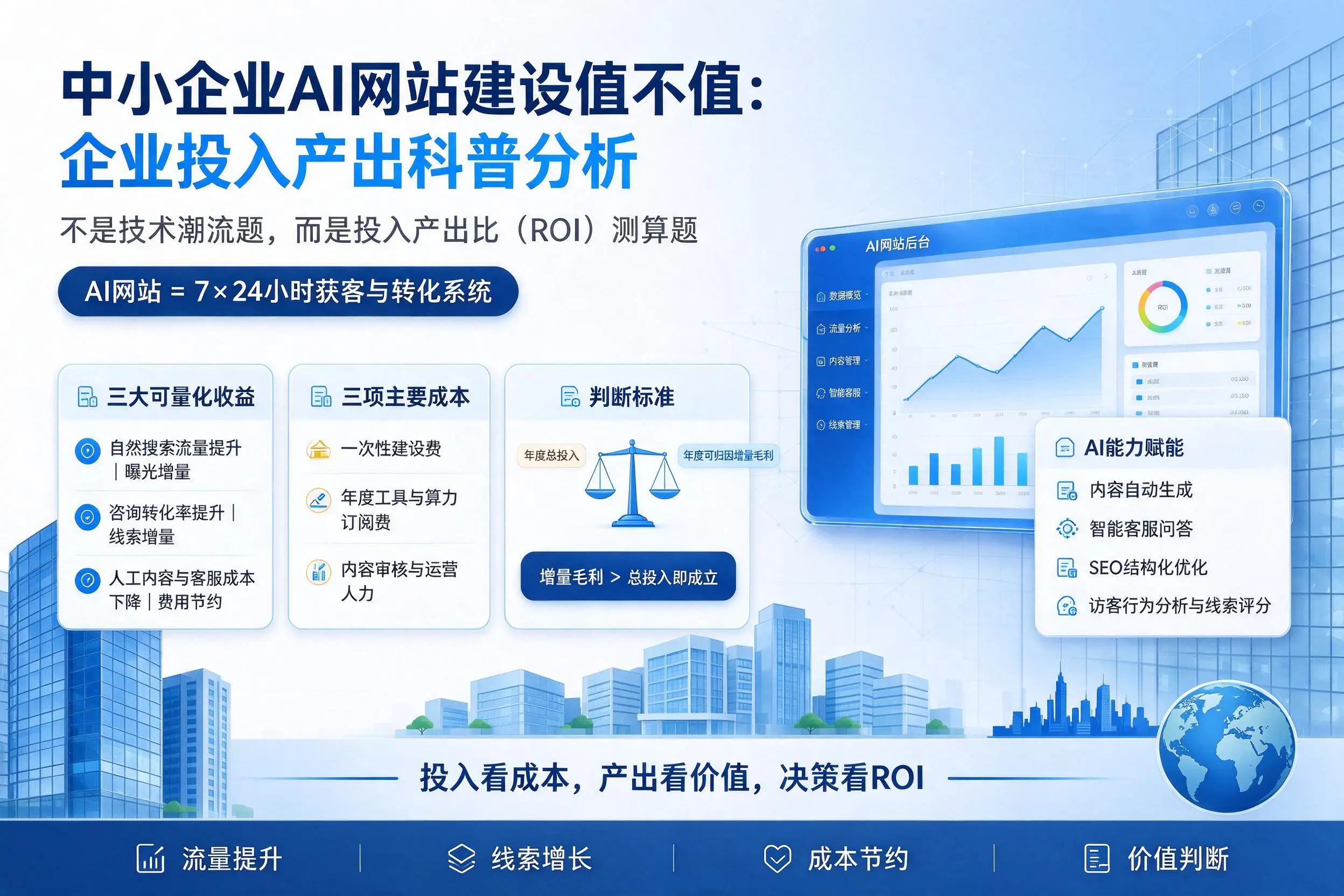 中小企业AI网站建设值不值：驻马店企业投入产出科普分析
