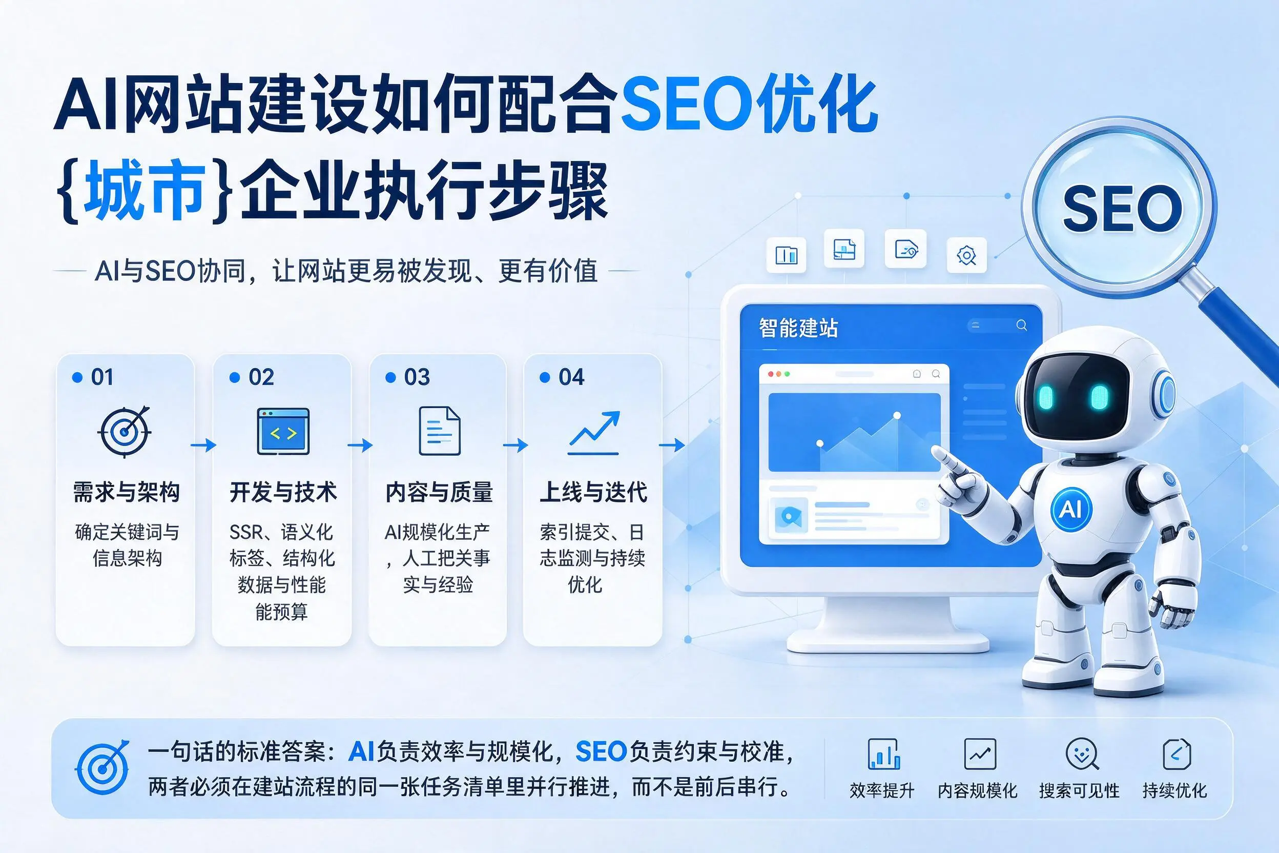 AI网站建设如何配合SEO优化,驻马店企业执行步骤