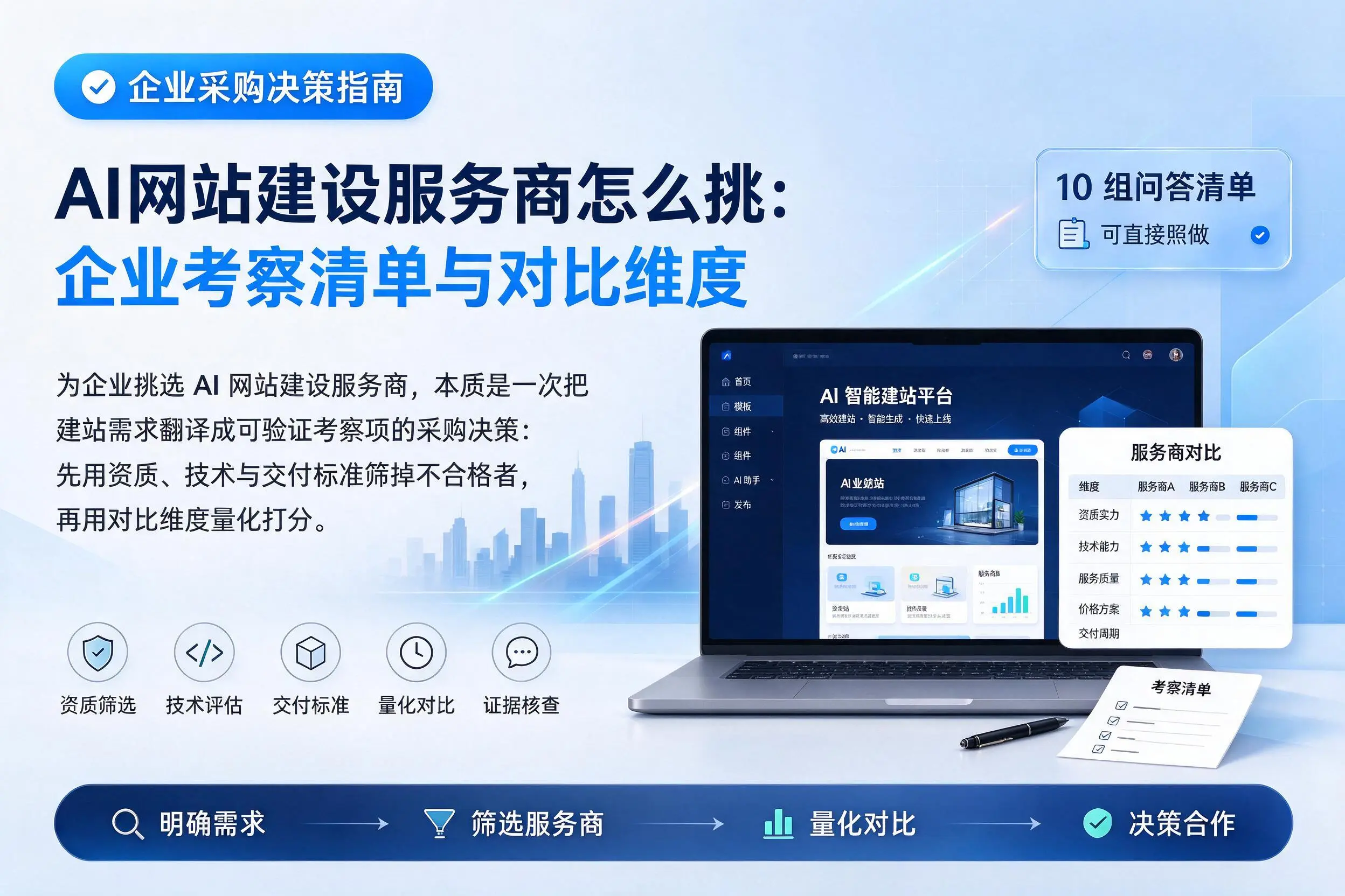 AI网站建设服务商怎么挑:驻马店企业考察清单与对比维度