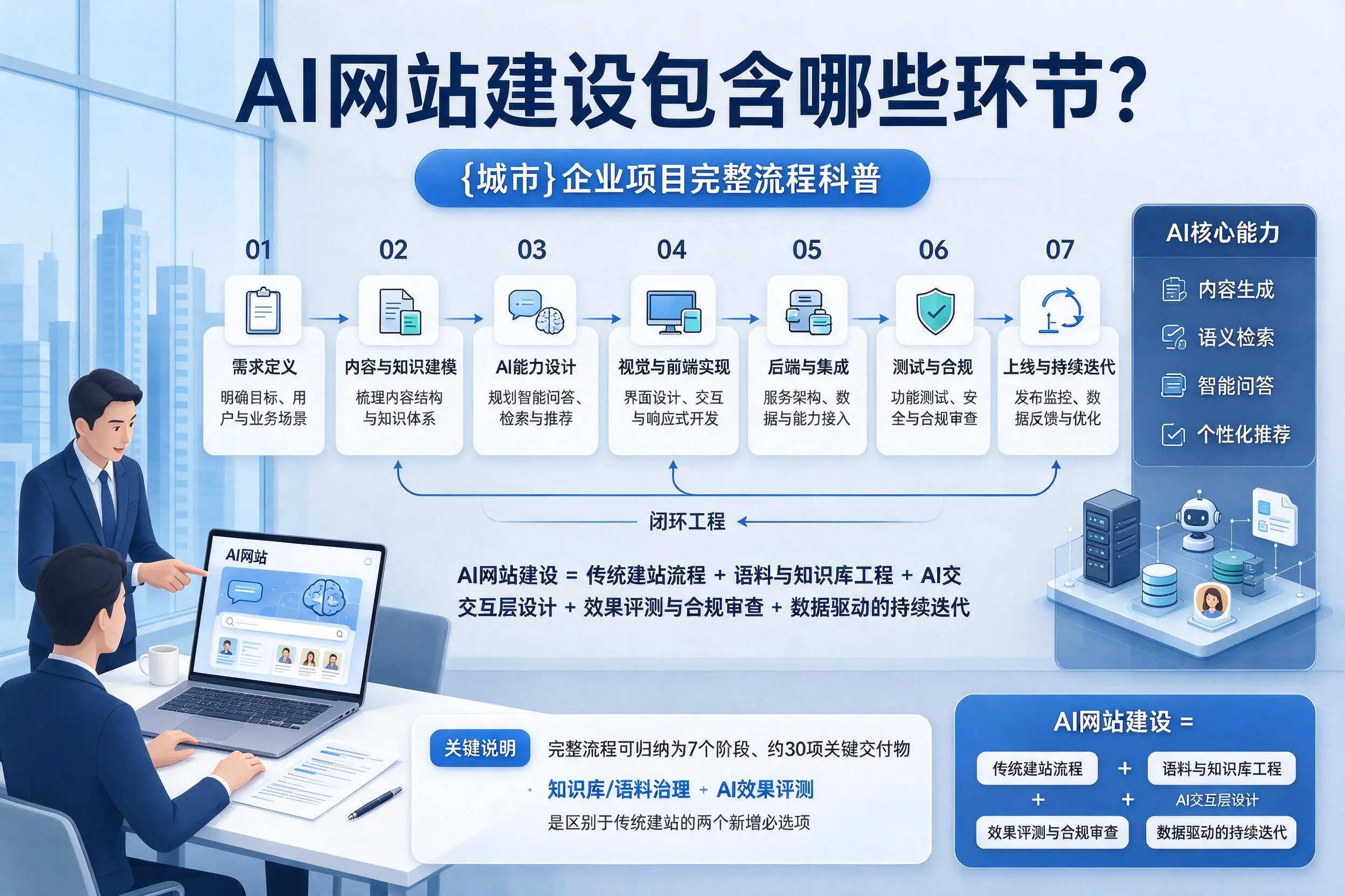 AI网站建设包含哪些环节?驻马店企业项目完整流程科普