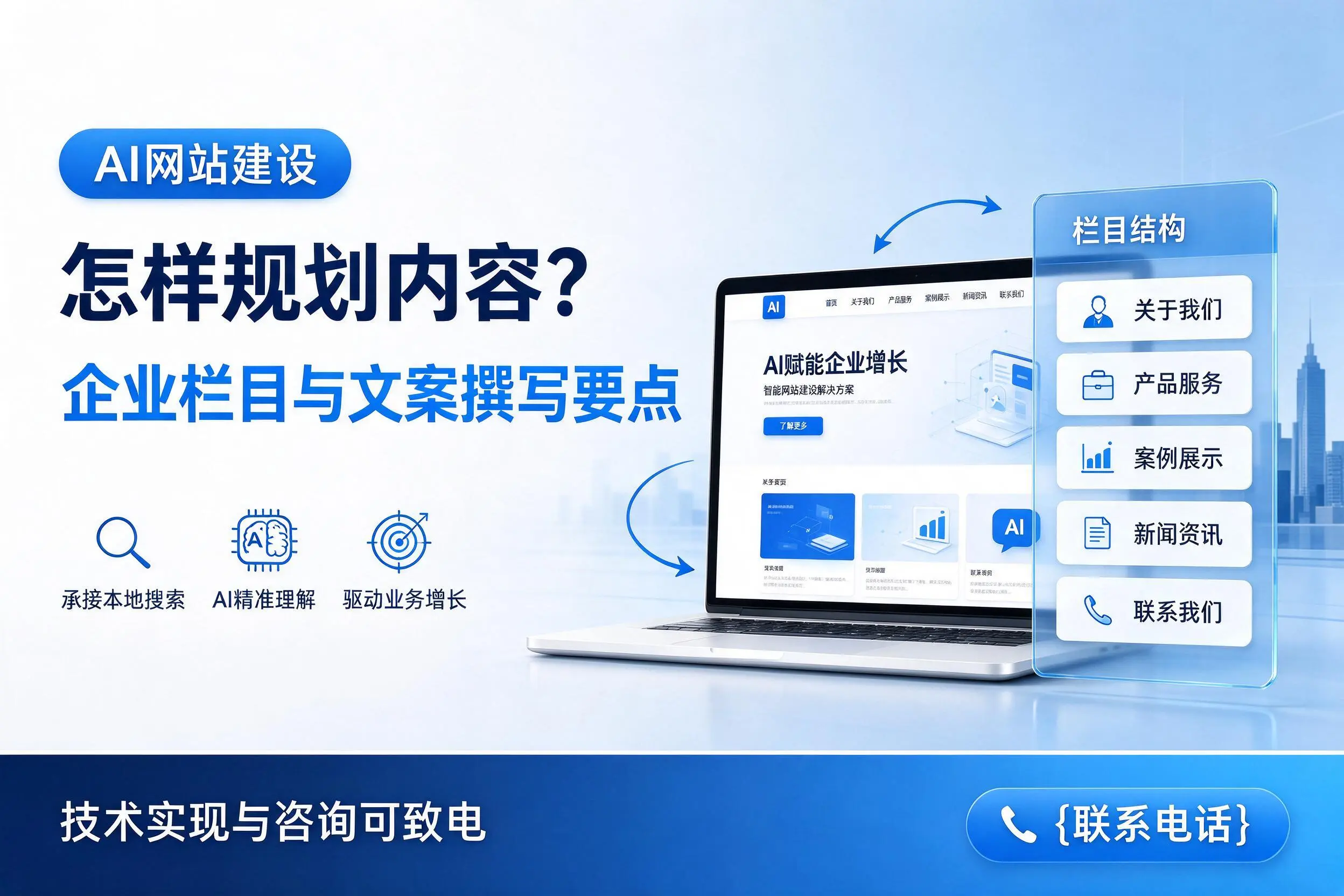 AI网站建设怎样规划内容?驻马店企业栏目与文案撰写要点