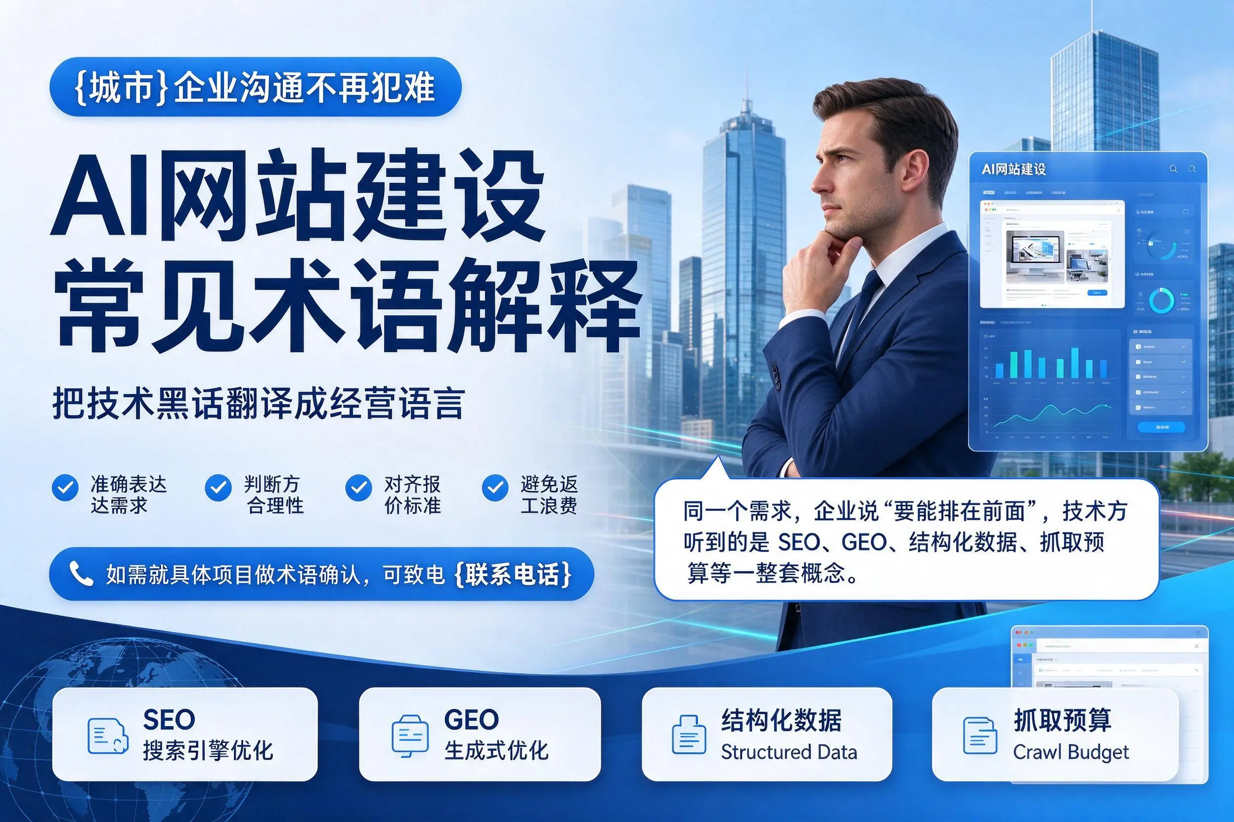 AI网站建设常见术语解释,驻马店企业沟通不再犯难