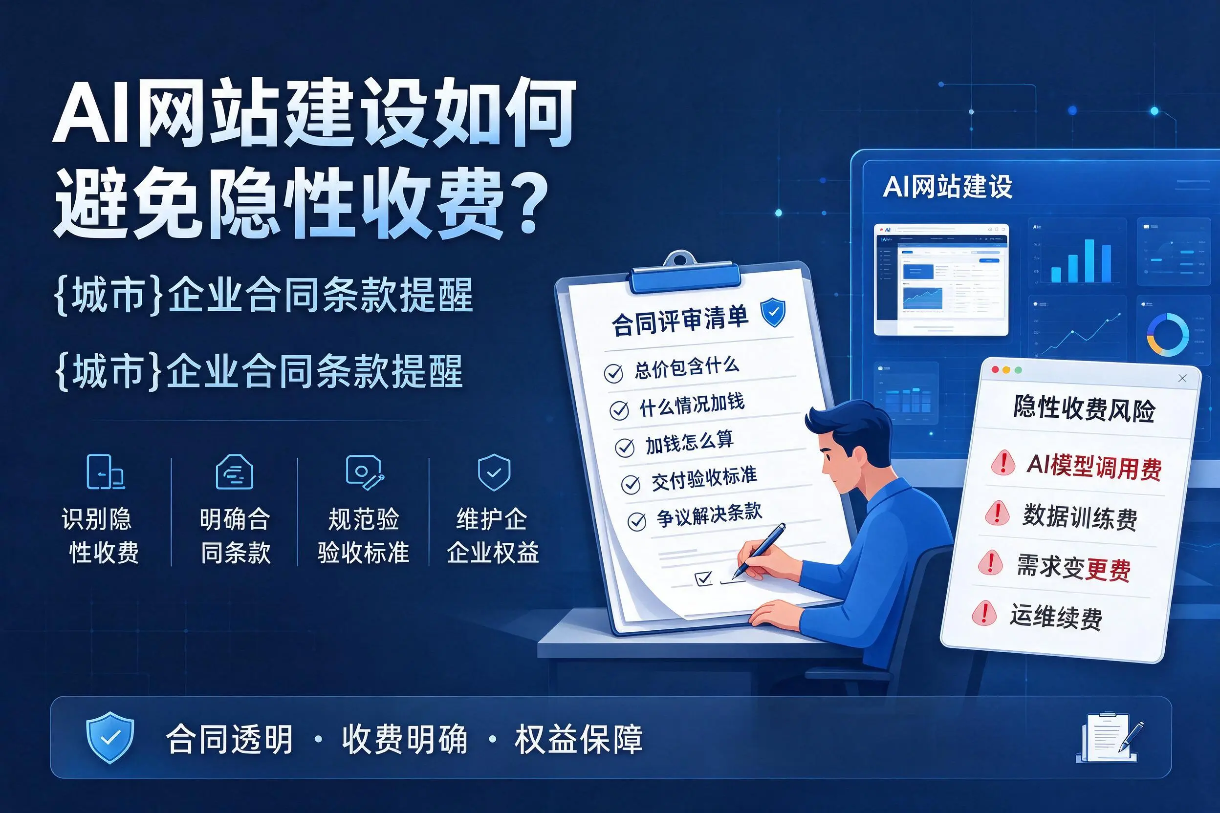 AI网站建设如何避免隐性收费?驻马店企业合同条款提醒